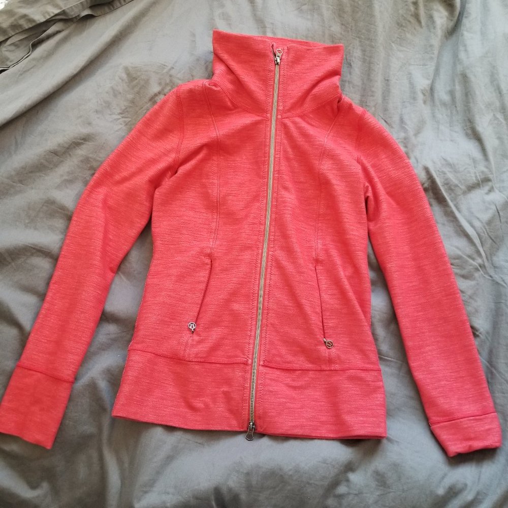 Lululemon Heathered Red Zip-up Warm-up Jacket